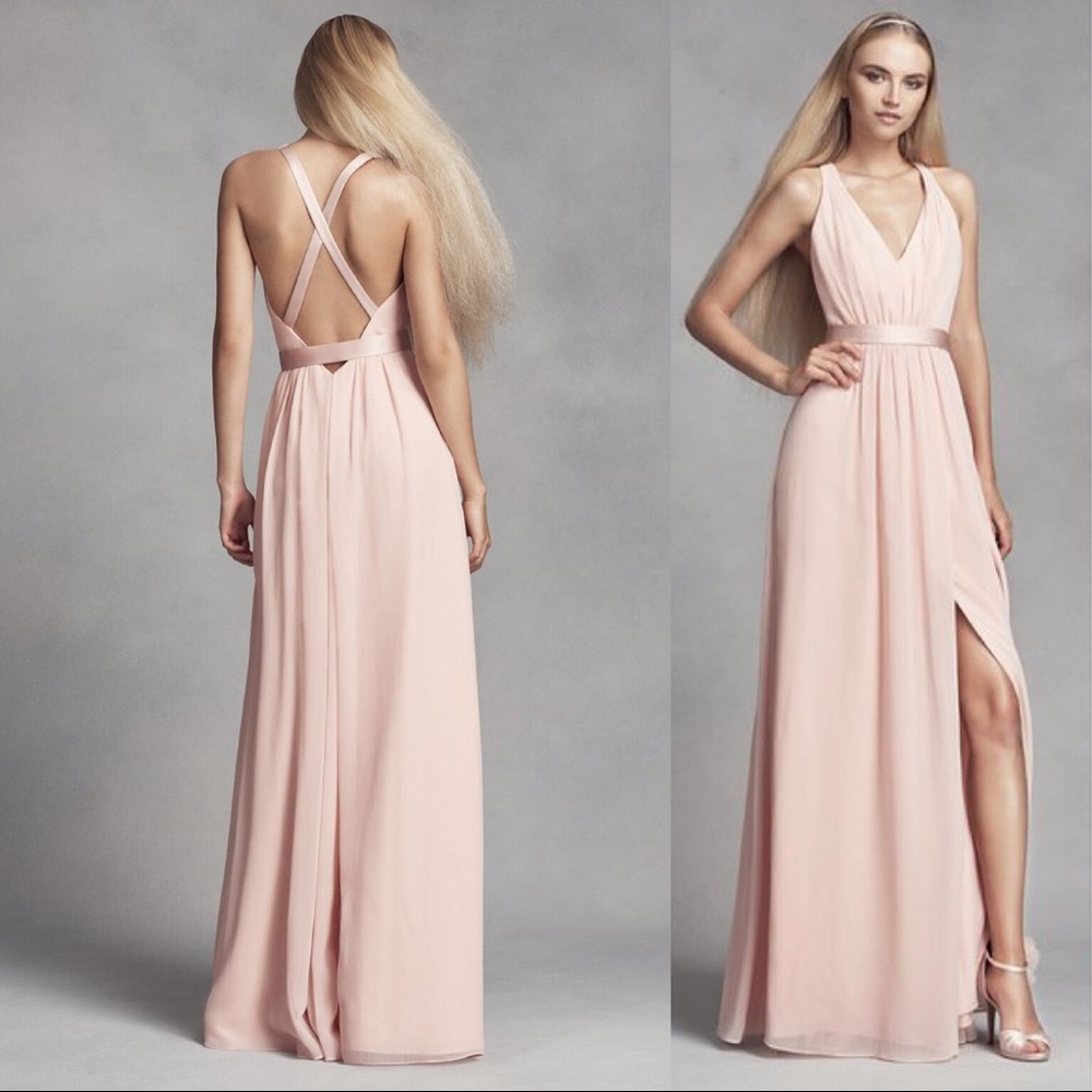 Vera Wang Long Dress with Low Crisscross Back